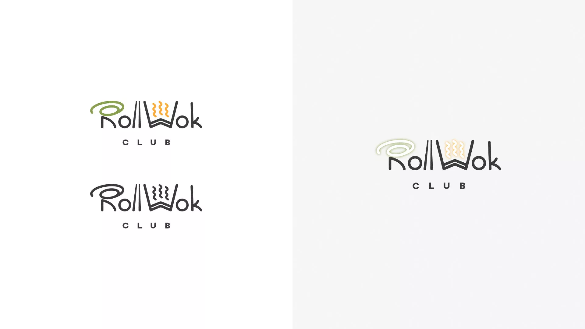 Разработка логотипа и фирменного стиля суши-бара «Roll Wok Club» в Чадане